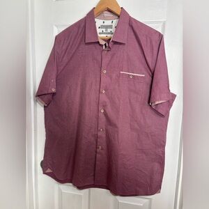 Ted Baker  Burgundy Short Sleeve Shirt Size 7